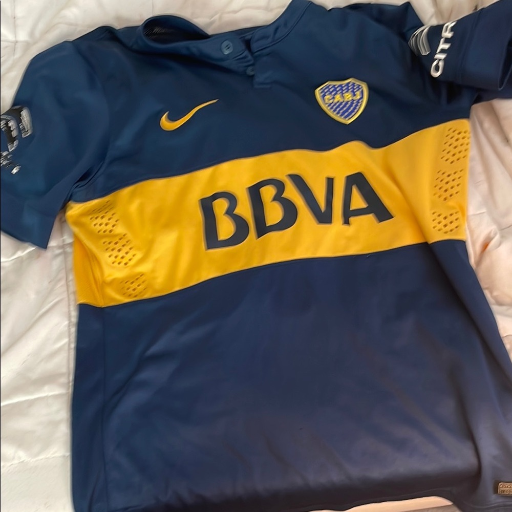 Mens Large Nike Carlos Tevez Boca Juniors Home Jersey